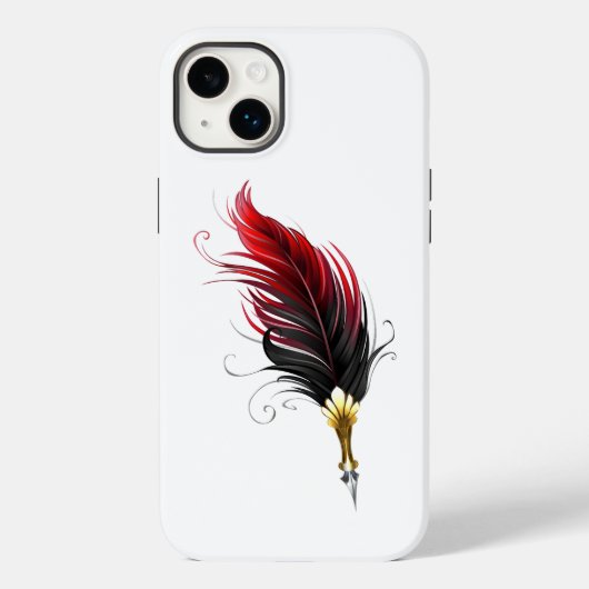 金ペン先の赤い羽根ペン Case-Mate iPhoneケース (裏面)