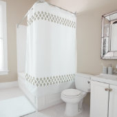 金ボーダー-点の金ゴールドの白 + あなたの背部及びアイディア シャワーカーテン (インサイチュ)