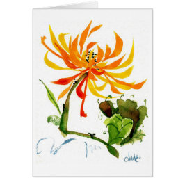 金ミイラの中国人のブラシの水彩画カード