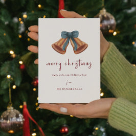 金ミニマルのクリスマスベルリボン シーズンカード