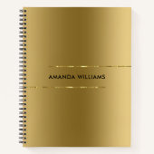 金ミニマルモダン属金ゴールドデザイン ノートブック (正面)