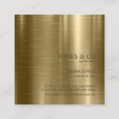 金ミニマル属ストライプ金ゴールドID792 スクエア名刺 (裏面)