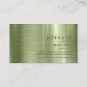 金ミニマル属光沢とホイルオリーブグリーン標準ID791 名刺 (裏面)