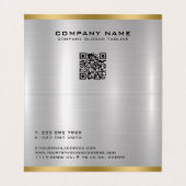 金ミニマル属銀金ゴールドアクセント 名刺 (内部フラット)