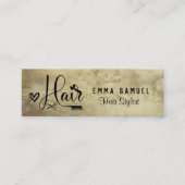 金ミニマル箔エレガントヘアスタイリスト スキニー名刺 (正面)