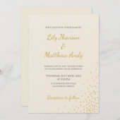 金ミニマル箔ドット結婚式招待状 招待状 (正面/裏面)