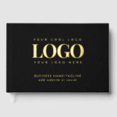 金ミニマル箔ビジネス会社のカスタムロゴ ゲストブック (正面)