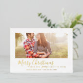 金ミニマル箔メリークリスマス成長家族 箔シーズンカード (立ち正面)