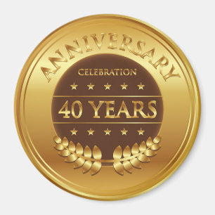 金メダル40年の記念日のお祝いの マグネット