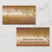 金メッキされた鉄の渦巻フェイク/銅/金ゴールド 名刺 (正面/裏面)