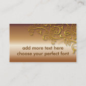 金メッキされた鉄の渦巻フェイク/銅/金ゴールド 名刺 (裏面)