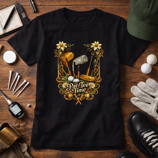 金メッキのゴルフ パーティーの時間 Tシャツ
