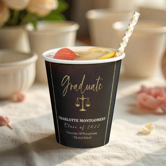 金メッキの濃い黒板 | ロースクール卒業 紙コップ