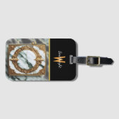 金メッキ大理石ライター ラゲッジタグ (正面横)