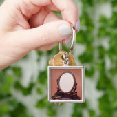 金メッキ絵を描かれた張り子の鏡、c.1890 キーホルダー (手)