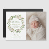 金メッキ開花磁気写真誕生のお知らせ マグネット招待状 (正面/裏面)