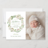 金メッキ開花磁気写真誕生のお知らせ マグネット招待状 (正面)