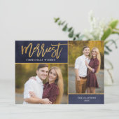 金メリーフェイク箔2写真クリスマス シーズンカード (スタンド正面)