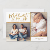 金メリーフェイク箔2写真クリスマス シーズンカード (正面)