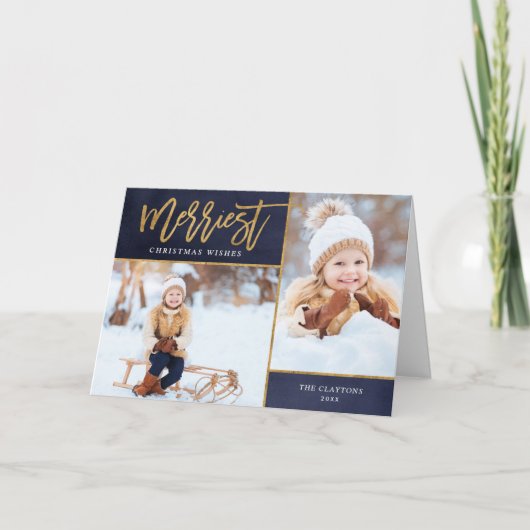 金メリーフェイク箔2枚が折り畳まれる シーズンカード (正面)