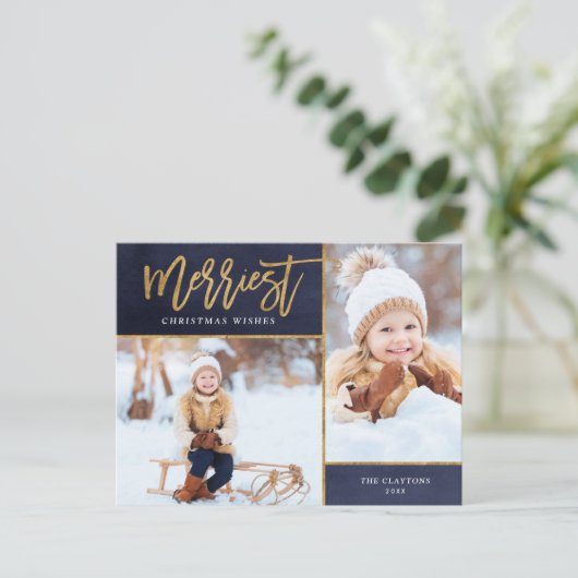 金メリーフェイク箔2枚の写真 シーズンポストカード (スタンド正面)