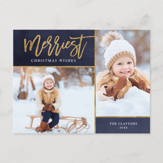 金メリーフェイク箔2枚の写真 シーズンポストカード (正面)