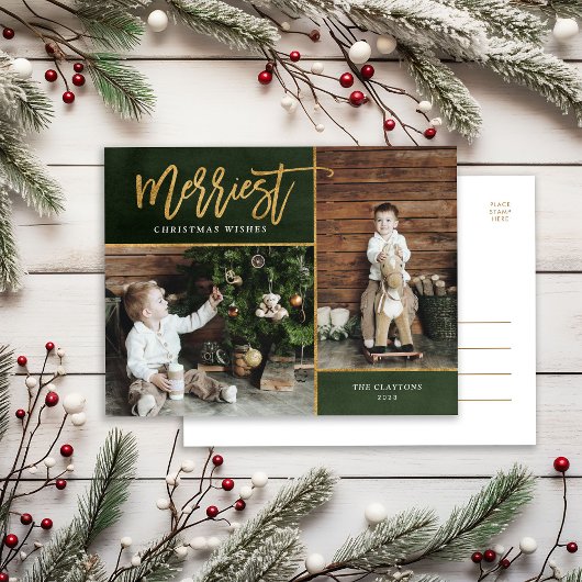 金メリーフェイク箔2枚の写真 シーズンポストカード