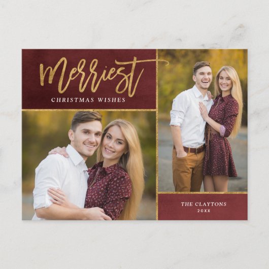 金メリーフェイク箔2枚の写真 シーズンポストカード (正面)