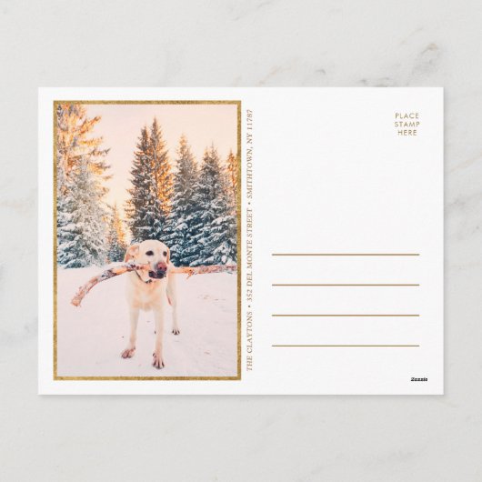 金メリーフェイク箔3枚フォト シーズンポストカード (裏面)