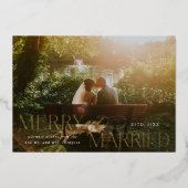 金メリー箔結婚したの新婚クリスマス 箔シーズンカード (正面)