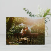 金メリー箔結婚したの新婚クリスマス 箔シーズンカード (立ち正面)