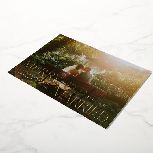 金メリー箔結婚したの新婚クリスマス 箔シーズンカード (回転した状態)