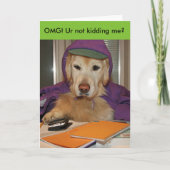 金メールや文字を打つの誕生日 カード (正面)