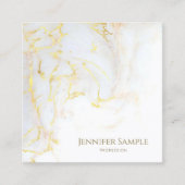 金モダンでエレガントな金ゴールドの大理石の贅沢なテンプレート スクエア名刺 (正面)