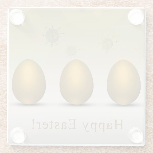 金モダンのイースターエッグ ガラスコースター (裏面)