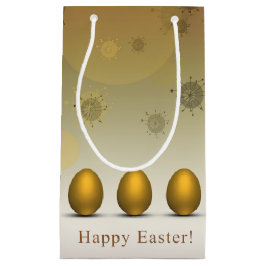 金モダンのイースターエッグ スモールペーパーバッグ