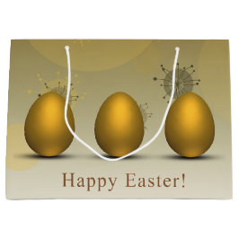 金モダンのイースターエッグ ラージペーパーバッグ