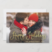 金モダンのクリスマス写真の挨拶 シーズンカード (正面)