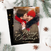 金モダンのクリスマス写真の挨拶 シーズンカード