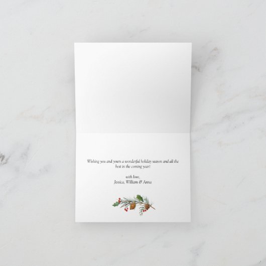 金モダンのクリスマス写真の挨拶 シーズンカード (内部)