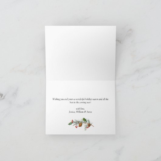 金モダンのクリスマス写真の挨拶 シーズンカード (内部)