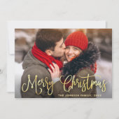 金モダンのクリスマス3 PHOTO Greeting シーズンカード (正面)