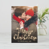 金モダンのクリスマス3 PHOTO Greeting シーズンカード (スタンド正面)