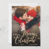 金モダンのクリスマス5 PHOTO Greeting シーズンカード (正面)