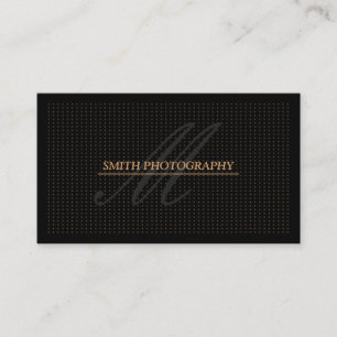 金モダンのドット写真ブラックビジネスカード 名刺