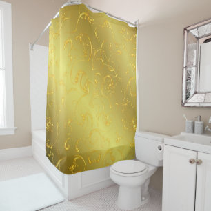 金モダンのファッションのデジタル手絵を描型 シャワーカーテン