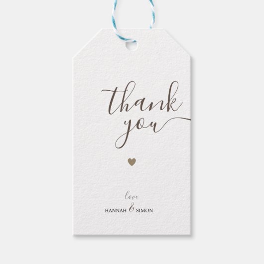 金モダンのミニマリストありがとうギフトラベル ギフトタグ (正面)