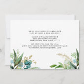 金モダンの水の色の緑の移動 案内状 (裏面)