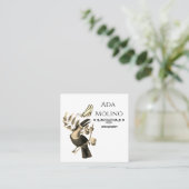 金モダンの色彩の鮮やか湯缶 スクエア名刺 (スタンド正面)