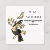 金モダンの色彩の鮮やか湯缶 スクエア名刺 (正面)